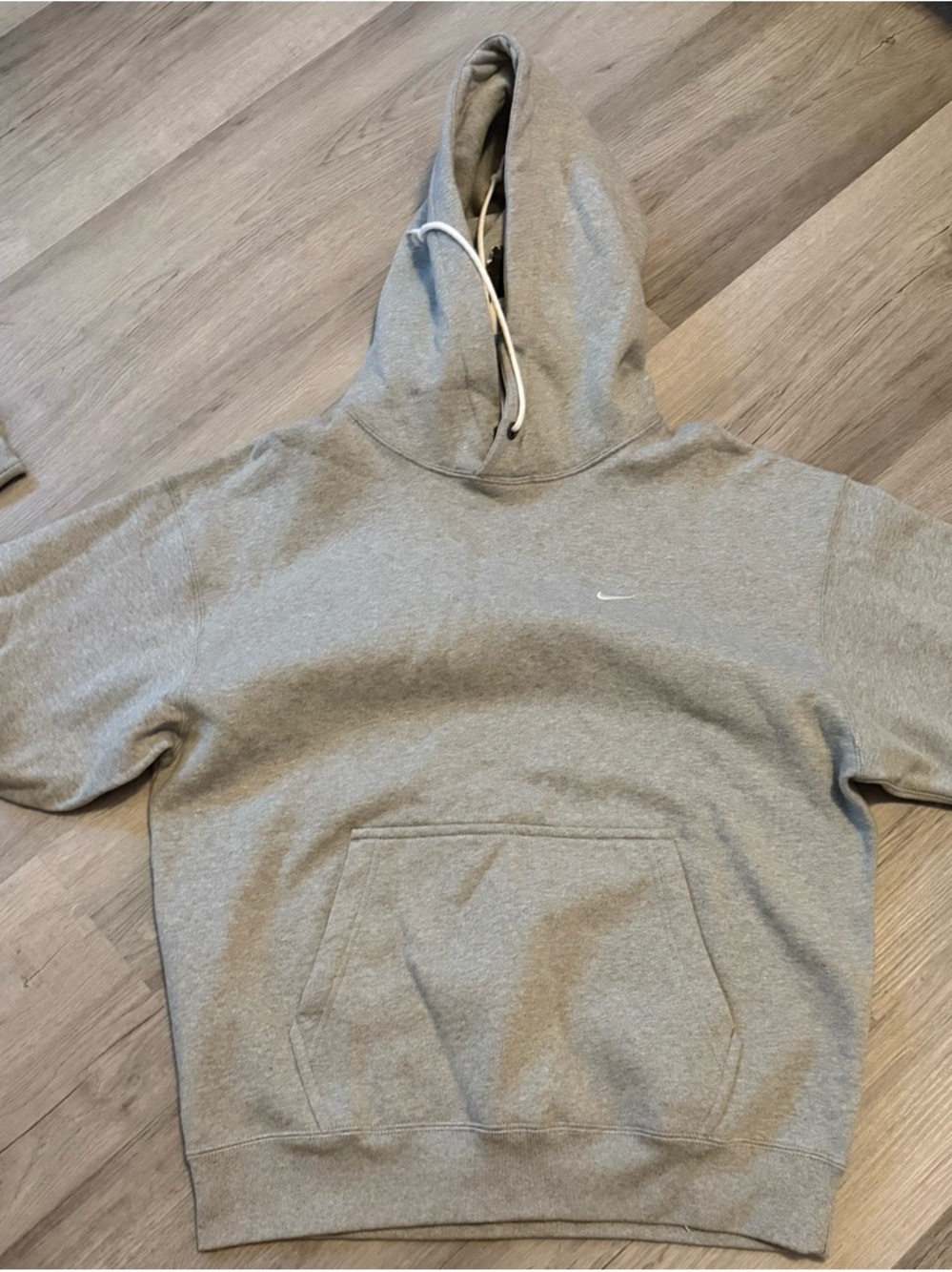 Nike Light Gray Pullover Hoodie with Subtle Swoosh Tag